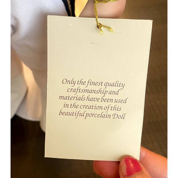 Camelot Rare Collectible Porcelain Hand Painted Sailor Doll with Bear with Stand - Picture 5 of 6